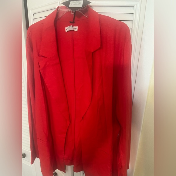 Red❤️👠💄Linen Jacket 3x Jacket - Picture 2 of 3